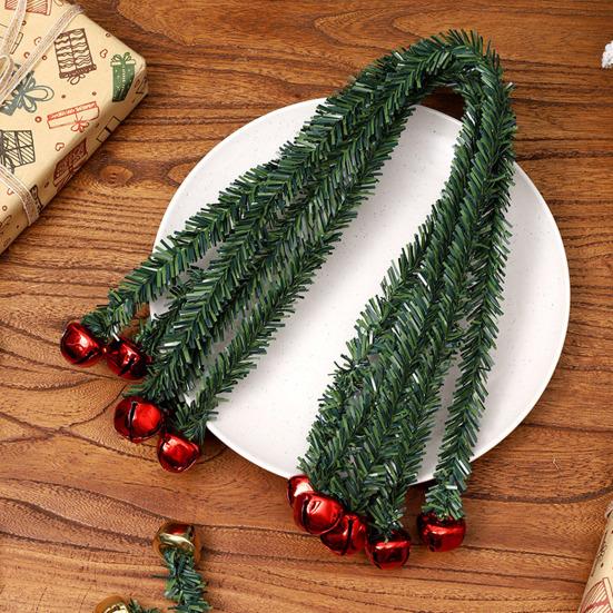 Christmas Garland for Stair Railings 11.8 Inch Ties Banister Bells, Decorative Twist Ties, Reusable Lifelike Greenery Artificial Pine Hanger