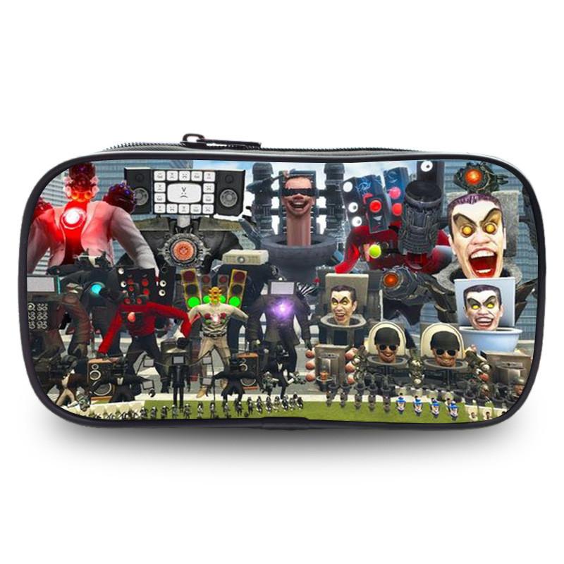 Skibidi Toilet Unique Pen Case Fashionable Polyester Unisex For Use School