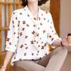 Women Blouse Chiffon Shirt Butterfly Three-quarter Sleeves Spring Summer Clothes Top Long Sleeve Women's Shirt Blusas Ropa De Mujer