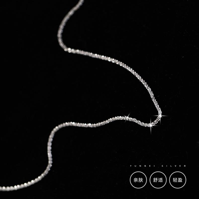40/45CM Length 925 Sterling Silver Shiny Neck Choker Chain Necklaces Women Jewelry Aesthetic Charms Accessories Argent 925