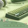 Xiaomi 132 Keys Green 5 Sides Dye Sublimation PBT Keycaps Cute MOA Profile Keycaps for Cherry Gateron MX Switches Mechanical Keyboards