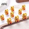 Mini Beckoning Cat Statue 10PCS Lucky Figurines Resin for Game Night Ornaments Prosperity Figurine Mahjong Table Desktop Display Good Luck