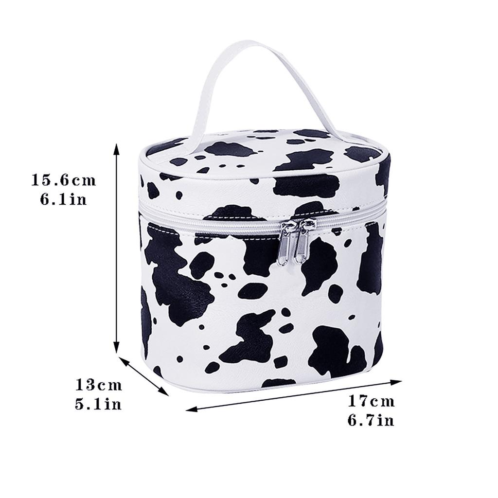 Aufbewahrungstasche mit Kuh-Print, Kosmetiktasche, Kosmetik-Aufbewahrungstasche, geeignet für Frauen und Mädchen
