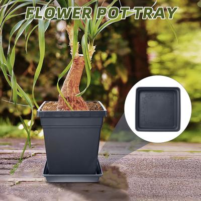Växtfat Fyrkantigt Högdensitetsplast Droppbricka Inomhus Utomhus Trädgårdskrukor Övervattningsförebyggande Fat