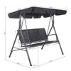 Balançoire de jardin - SPRINGOS - Modèle Fiona - 3 personnes - Toit réglable - Métal durable