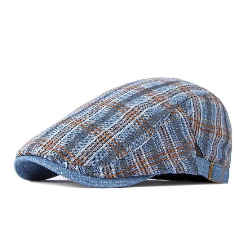 

Spring and Summer Cotton Print Newsboy Caps Flat Cap Men and Women Painter Beret Hats 110 55-60cm wear