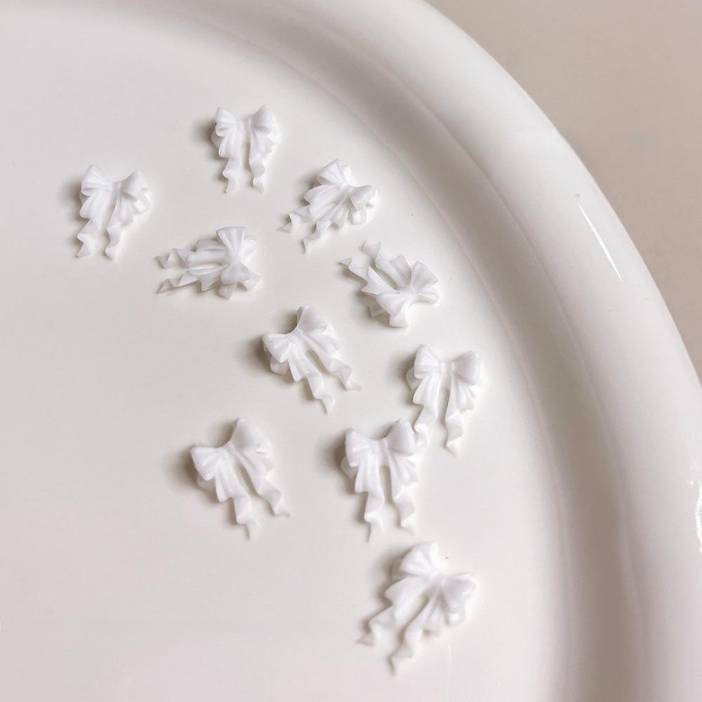 20pc Exqusitive Bows Nail Resin Charms Mini Bow Nail Art Accessories Bow Black White Rice White Bow Tie Nails Decoration Diamond
