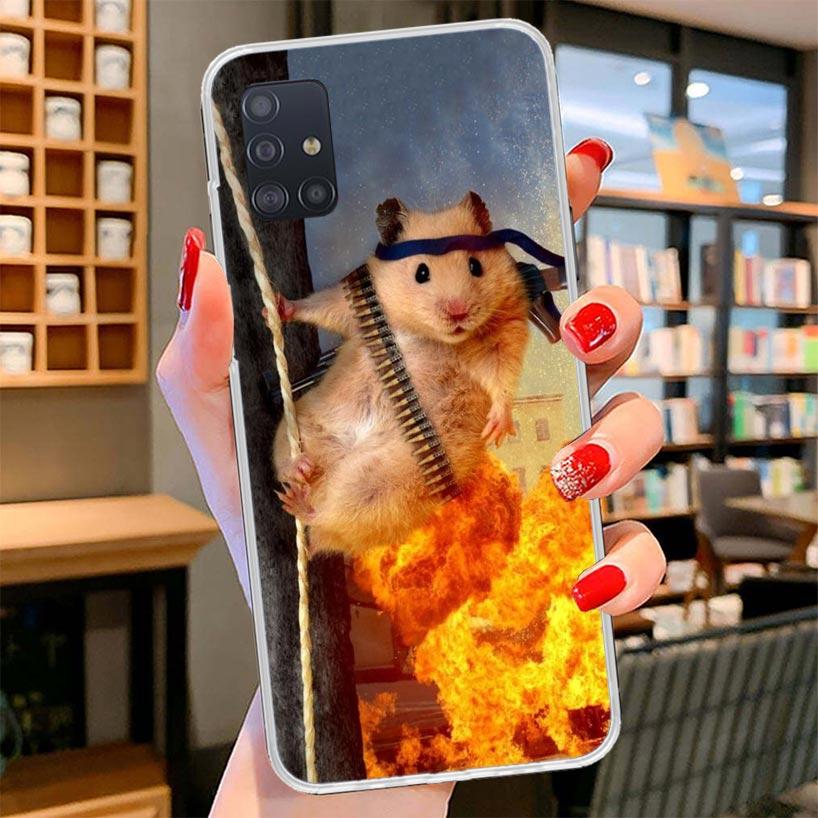 Cute Lovely Pet Hamster Cover Phone Case For Samsung Galaxy A12 A22 A32 A52 A72 A02S Phone Case Note 20 Ultra 10 S10 Plus A51 A7