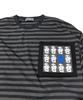 SK8ER ROCK Static Pigment Stripe T-Shirt (Charcoal*Black)