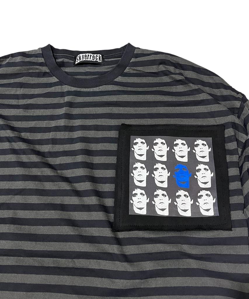 SK8ER ROCK Static Pigment Stripe T-Shirt (Charcoal*Black)
