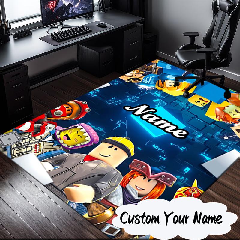 Custom Name Ro-blox Adventure Quests Carpet, Chair Rug,Area Rug for Office Bedroom living rooms bedroom, Doormat decor Christmas fan gifts