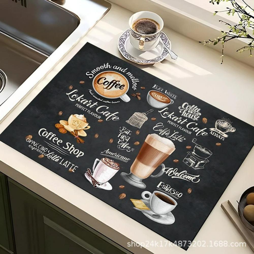 Kaffee Wasser Tasse Kieselgur Geschirr Matte Schnelltrocknend Rutschfest Abtropfmatte für Geschirr Arbeitsfläche Dekor Kaffeemaschine Geschirr Pad