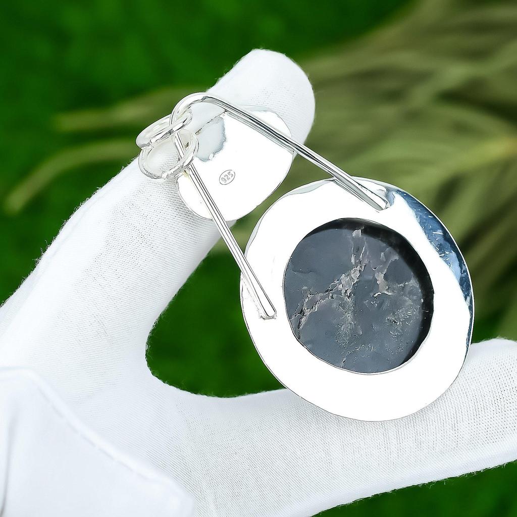 Geburtstagsgeschenk für sie Naturmystischer Merlinit Edelstein Anhänger 925 Silber