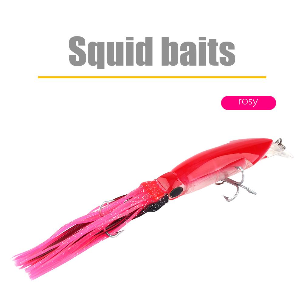 

24см40г Рыболовные приманки Приманки для кальмаров Рыбная приманка Крэнкбейт Снасть Джиг Тройной крючок Розово-красный