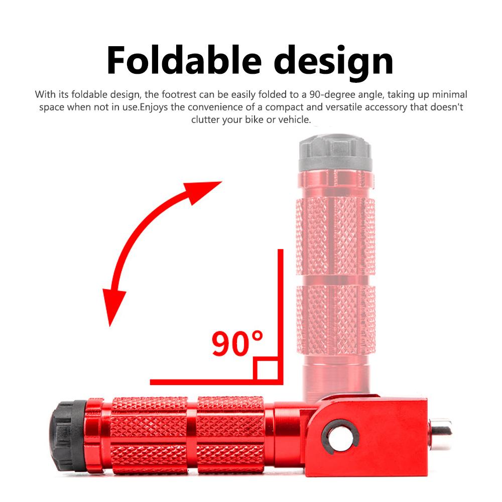 1 Par Motorsykkelpedaler Sammenleggbare Fotstøtter 8mm Universelle Aluminium Fothvilere for Motorsykkel Scootere Sykkel Elektrisk
