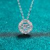 Sterling Moissanite Pendant Necklace Women With 4-Prong Setting Fresh Elegant Daily Wear Cross Chain