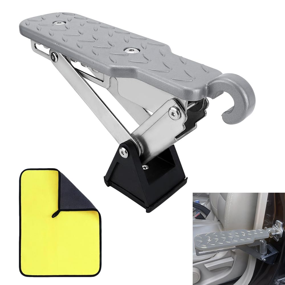 

Renjzle Подножка для автомобиля складная ступенька для автомобильной двери с регулируемым углом наклона противоскользящая прочная грузоподъемность серый