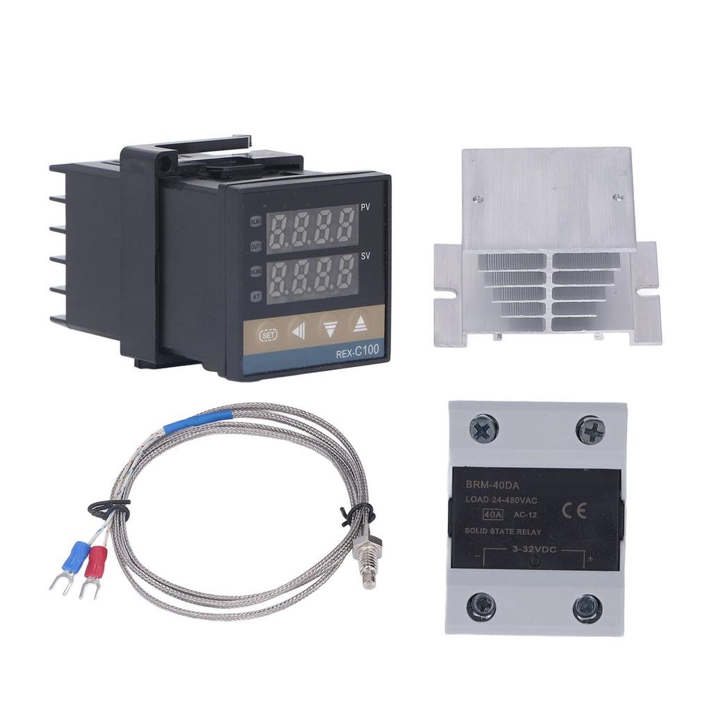 Cyfrowy termostat PID Szybki Dokładny Regulator Temperatury Grzałki z SSR Termopara K Biały