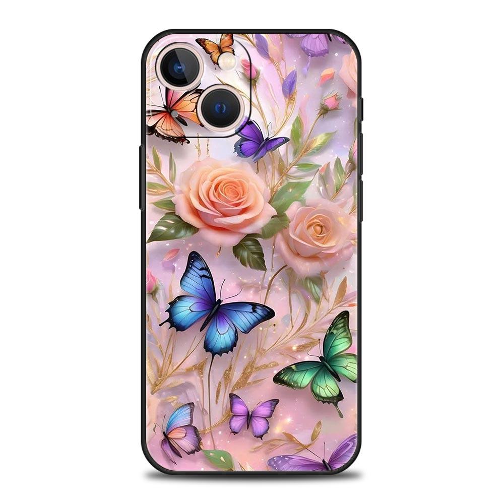 Butterfly Design Phone Case Cover for iPhone 17 16 15 14 13 12 Pro Max 11 Pro Max 17 AIR Plus Shockproof Soft TPU Shell Fundas