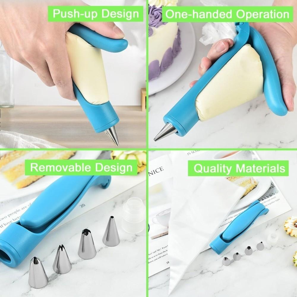 17 pcs/Set Reusable Baking Tool Kit with Nozzle Tips Pastry Icing Pen Piping Bag  Piping Aid