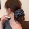 Soft High Elastic Large Hair Scrunchie Retro Blue Leopard Print Decorative Hair Band Hair Tie Accessories For Women Daily Party