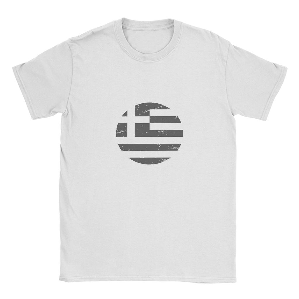 Greece greek flag TShirts for Men Crazy Pure Cotton Tee Shirt Crewneck Short Sleeve T Shirt Summer Clothes