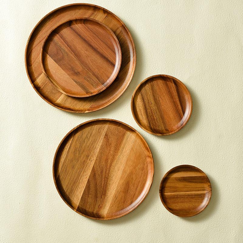 Acacia Wood Round Serving Tray