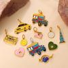 Trendy Color Block Small Car-Shaped Pendant Jewelry