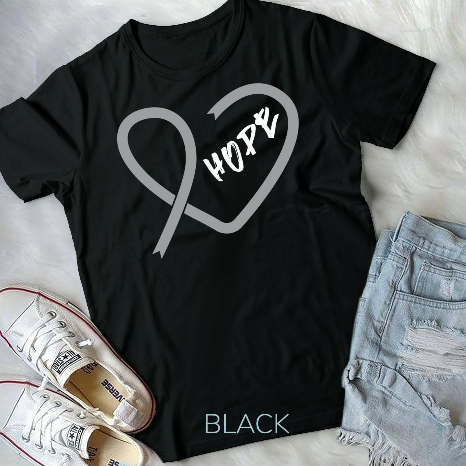 Brain Cancer Awareness Fight Cancer Ribbon Unisex T-shirt S