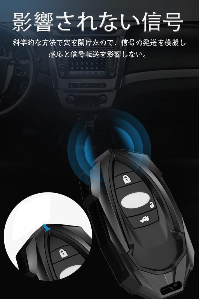 LETINGFAR Key Case for Subaru Smart Key Case Key Cover Alloy 3 Button Key