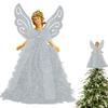 Luxury Star Angel Christmas Tree Topper with Elegant Dress No Battery Needed Perfect for Winter & New Year Decor