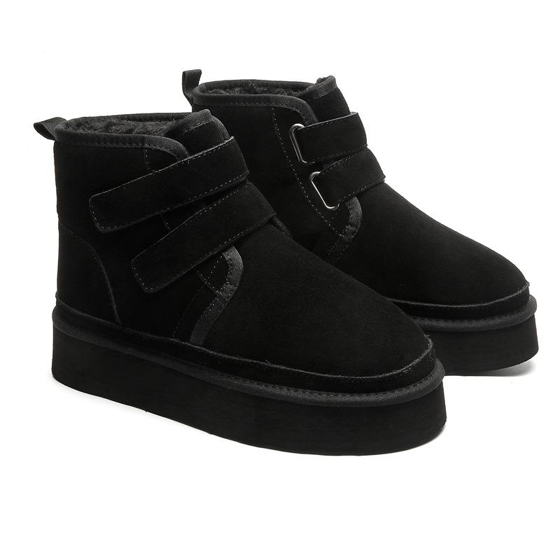 3355 Autumn and Winter Snow Boots for Men and Women Couples Thick-soled Heightening Martin Boots Piled and Thickened Large Cotton Shoes