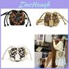 Childrens Retro Leopard Print Drawstring Water Bucket Bag With Pu Material For School And Casual Use