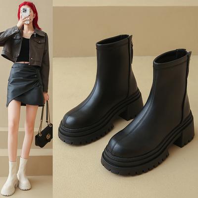 Thick-soled Martin Boots Women's 2025 Spring and Autumn New Single Boots Popular Large Size Autumn and Winter British Style Heightened Thin Women's S