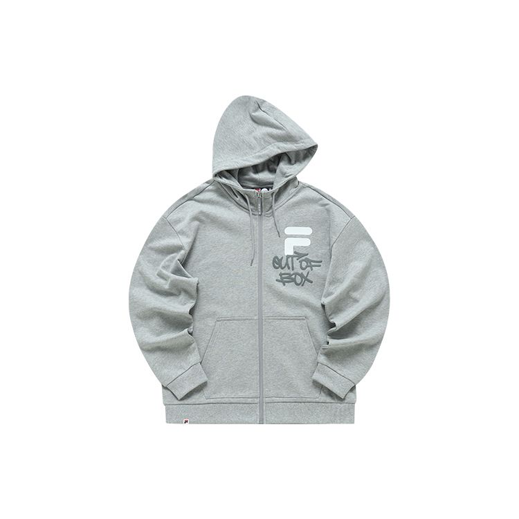 Fila Fusion Large Logo Zip-Up Hoodie Jacket Men jackets Cloud-Gray Flower-Gray T11U216501FMG
