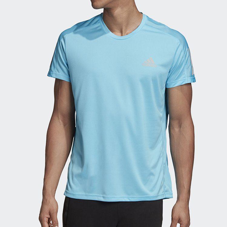 adidas T Shirts Men's Teal/Dark Silver Gray Crew Neck Moderate Straight Fit FT1429