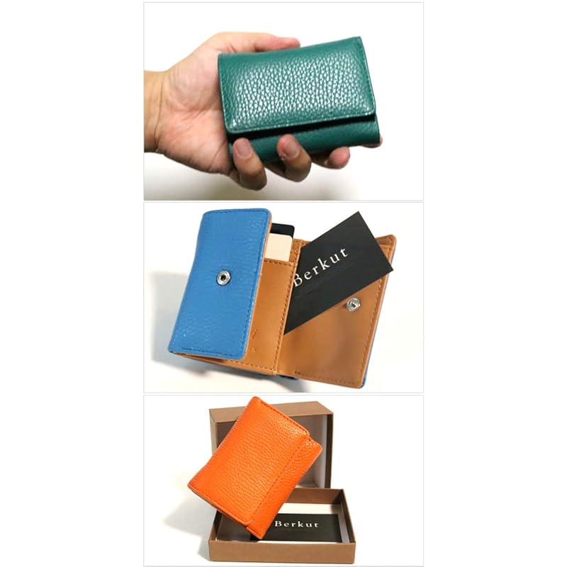 [Berkut] green trifold wallet men's Popularity genuine leather large capacity italian leather ladies compact trifold wallet mini wallet 1071040-F-130a