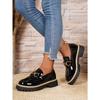 Vintage Metal Chain Platform Low-top Shoes 2025 Autumn New Muffin Plus Size British Style Small Leather Shoes for Women