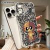 Phone case: 2D flat suitable for iPhone 18 17 16 15 14 13 Pro, transparent four corner protective case, two color kittens, Christmas and Halloween gif