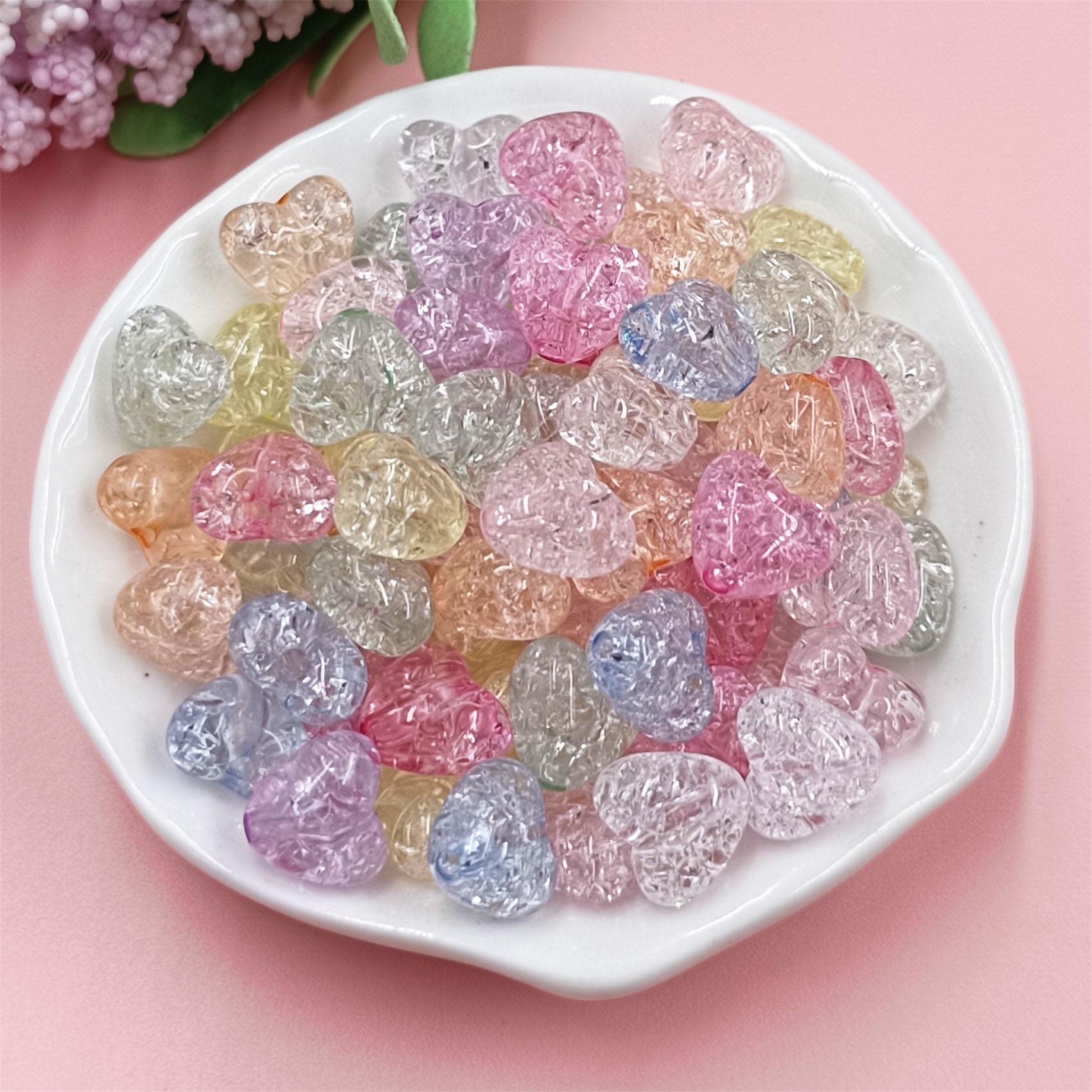 

500 г около 1200 шт. 9,8*11 мм в форме сердца, свободные бусины с трещинами, ручное ремесло для изготовления ювелирных изделий, бусины «сделай сам», ювелирные аксессуары разноцветный