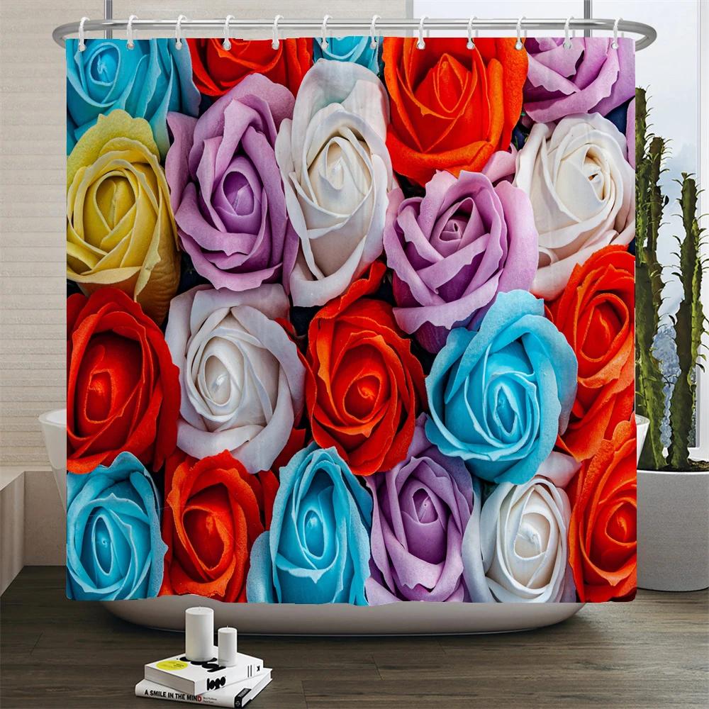 3d Sunflower Yellow Flowers Shark Shower Curtains Bathroom Waterproof Bath Curtain Polyester Cloth With Hooks Decor Bath Screen