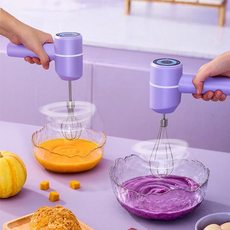 Electric Egg Beater Rechargeable Home Handheld Small Wireless Egg Beater Baking Cream Electric Whip Blender Hand Mixer For Cakes