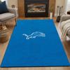 "Blue Background with Leaping Lion Logo" Patterned Carpet, Non Slip Mat Suitable for Living Room and Bedroom Sofas