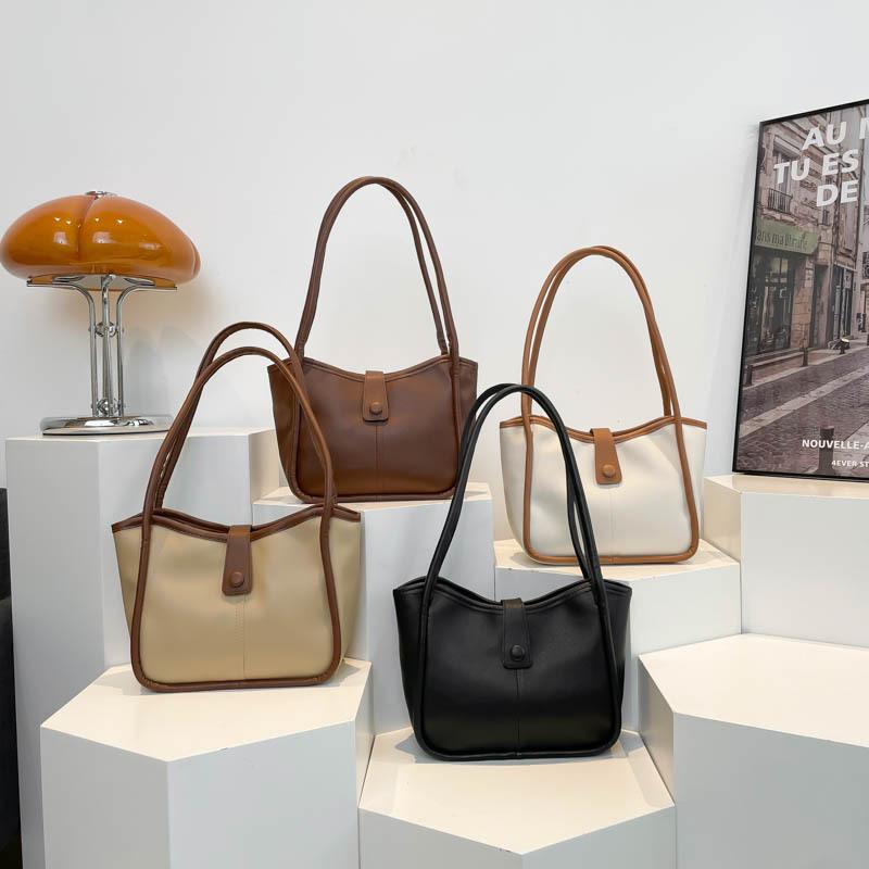 Popular texture women's bag spring new fashion bucket bag loose lazy wind large capacity shoulder bag