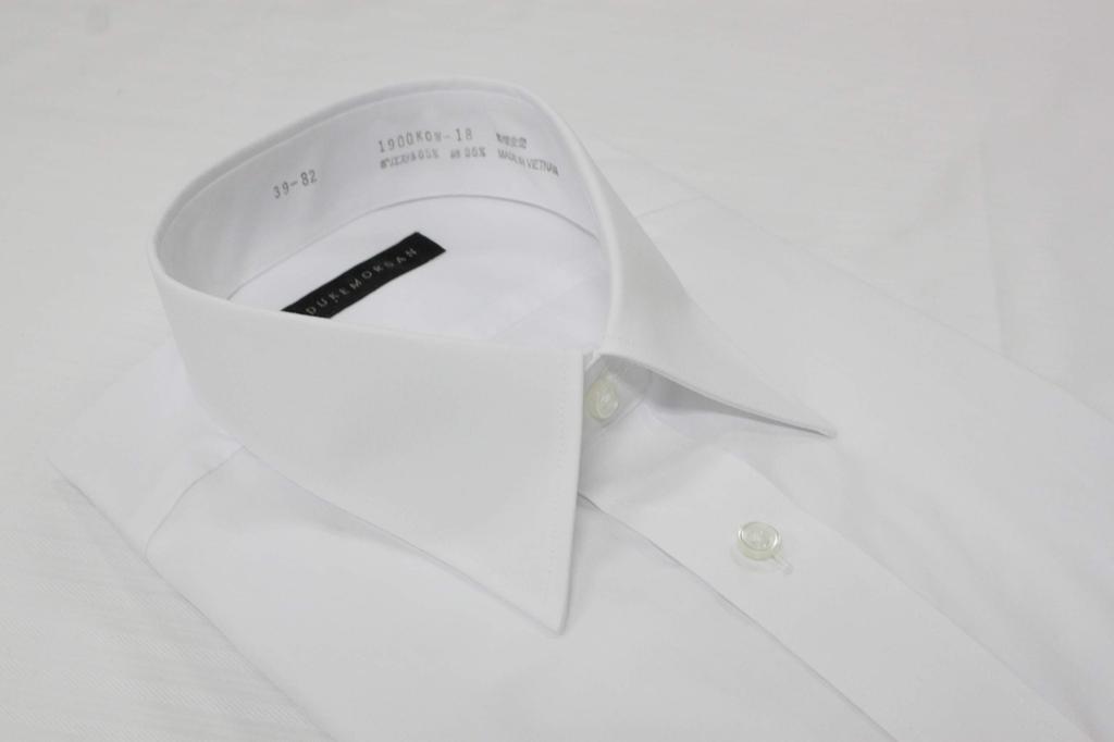 Long sleeve dress finish plain white neck size to Japanese size [Konaka] shirt, wrinkle-resistant [Regular collar/button-down/wide collar] Men's,