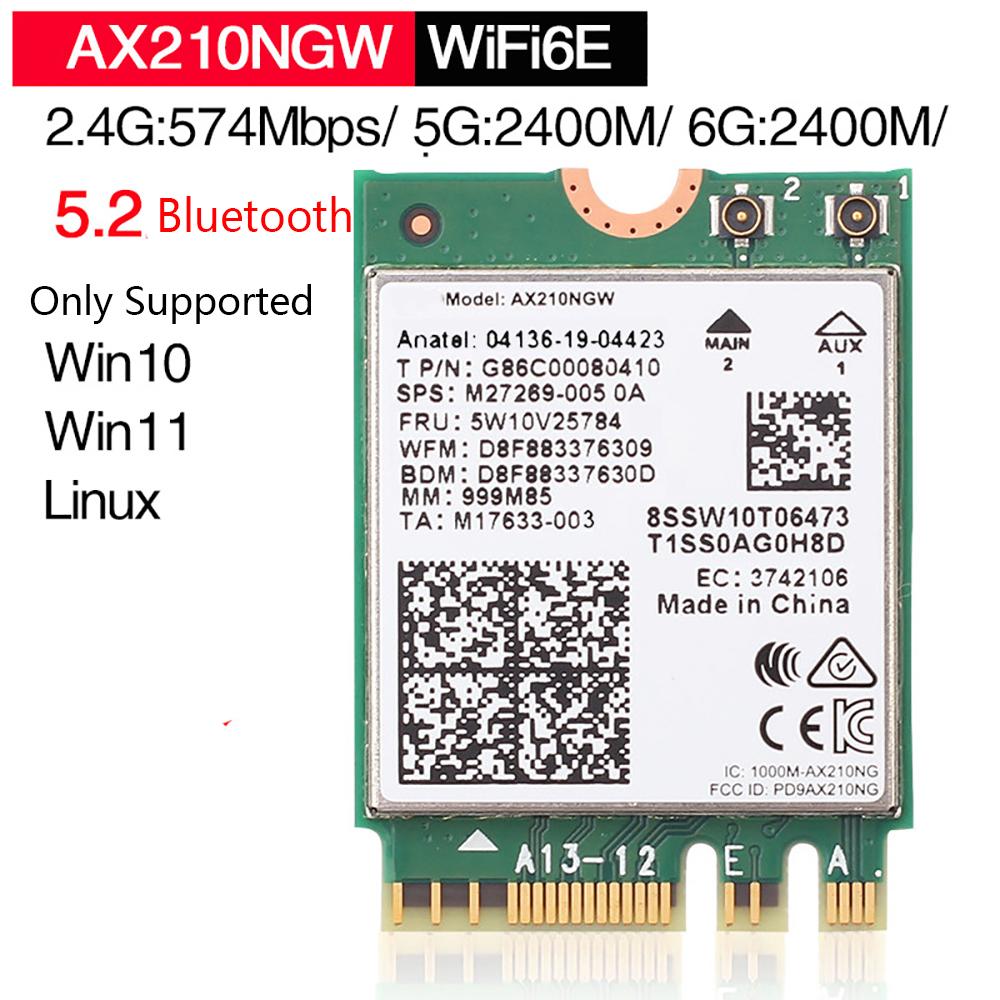 Tri-Band AX210NGW WIFI6E Wireless Network Card For NGFF M.2 802.11 A/B/G/N/AC/AX
