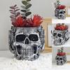 Skull Planter Spooky Gothic Display Pen Holder Skull Flower Pot Head Planter for Indoor Outdoor Home Bedroom Living Room Kitchen