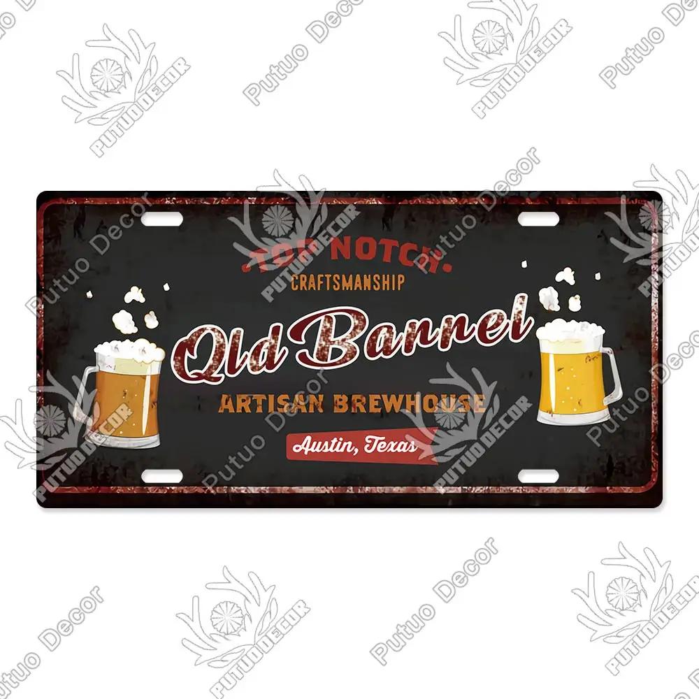Putuo Decor Bier Metallschild Blechschild Plakette Metall Vintage Nummernschild Dekoration für Bar Pub Man Cave Wohnzimmer Wanddeko
