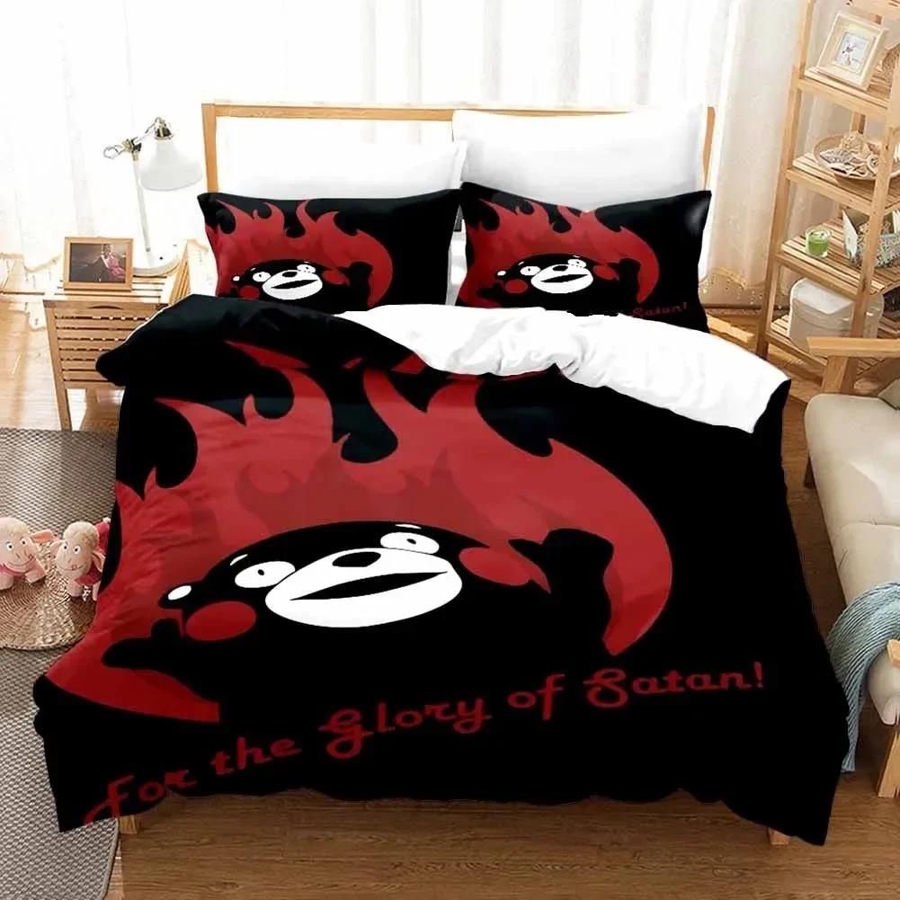 Comforter 3D Print Cartoon Comics Kumamon Bedding Set 3D Printed Suitable For Bedroom Kids Home Textile
