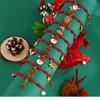 European-American Christmas Reindeer Bell Bracelet with Adjustable Santa, Candy Cane, and Cartoon Drip Oil Charm